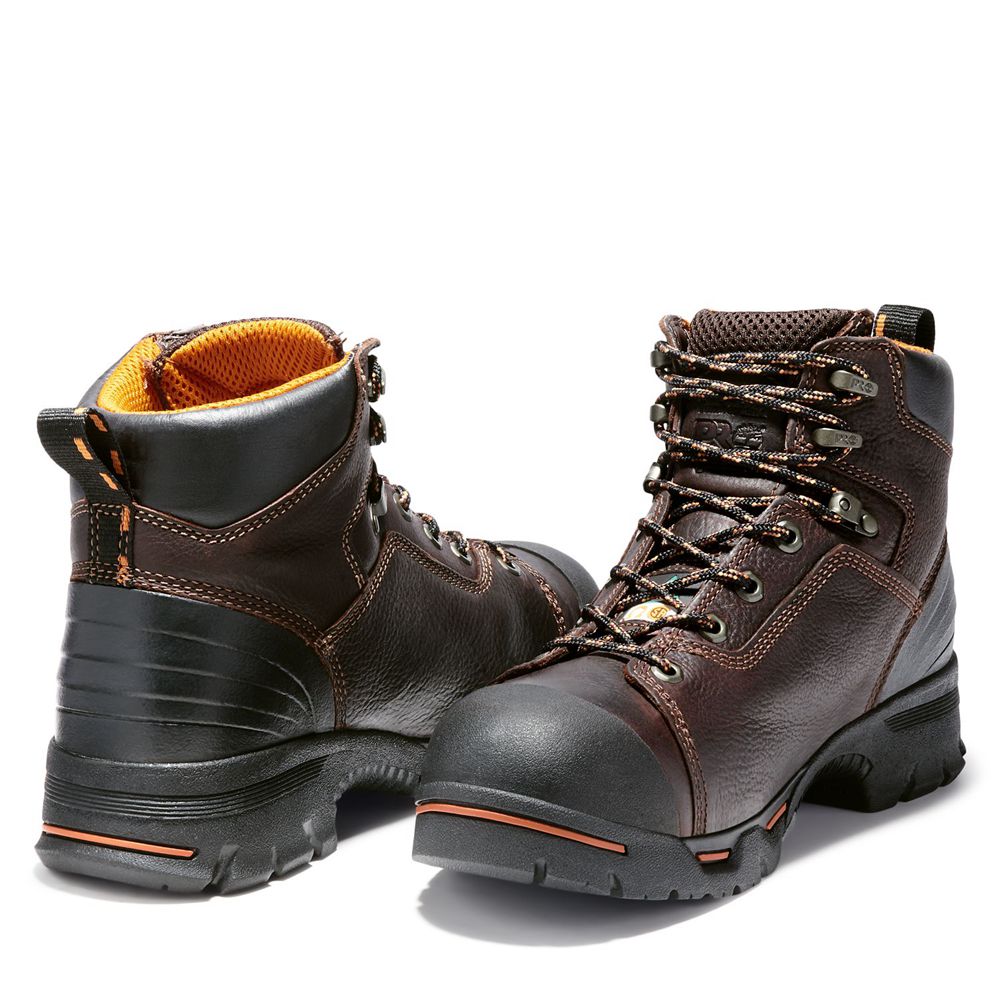 Timberland Mens Work Boots PRO® Endurance 6\" Steel Toe - Dark Brown - India MO8460531